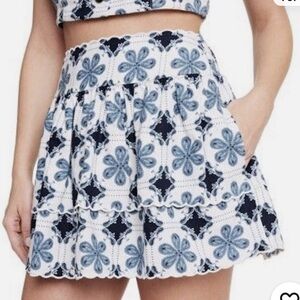 Agua Bendita target Blue and White Floral Skirt Set